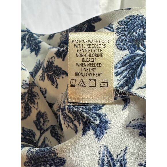 MAX STUDIO Womens 1X XL Blue White Floral Summer Kimono Jacket Wrap NWOT $98 - Picture 5 of 7